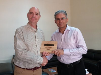 Giving of Platinum plate to Baiju Kantaria (Elgon Director)